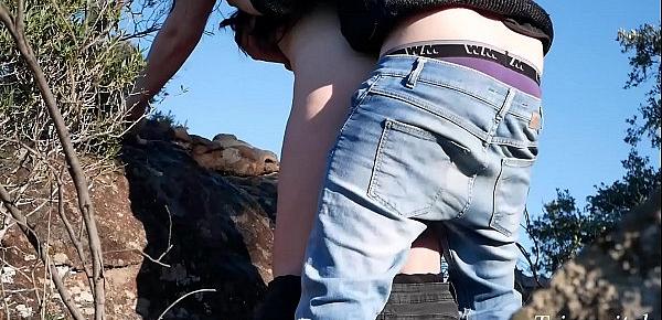  Sex on a hike - Blowjob and Doggystyle above the forest. Triss-witch